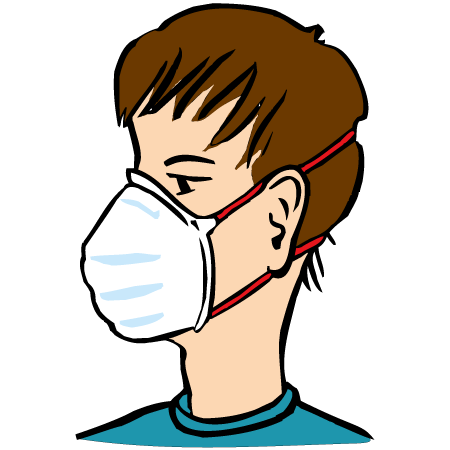 Nasen-Mund-Maske mit einer Maske kann man sich vor Staub oder Ansteckung schützen